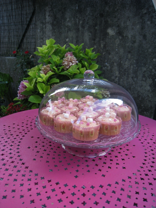 cupcakes roses confiture fraises