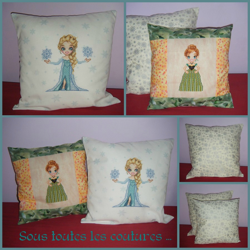 coussins Elsa et Anna suite