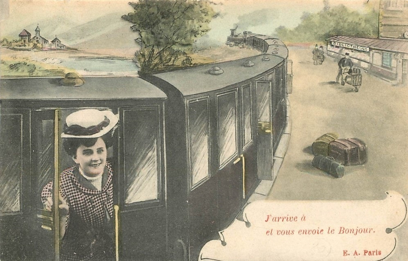 CPA XXX Voyageuse