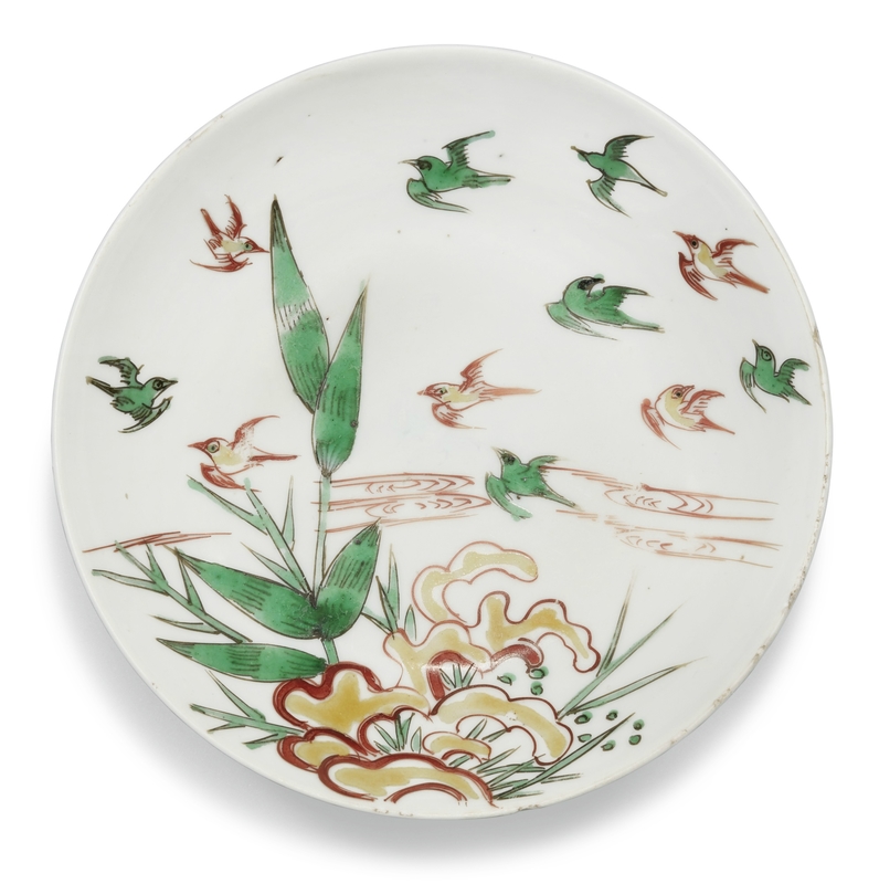 A polychrome 'bird' dish, Ming dynasty, Tianqi period (1621-1627)