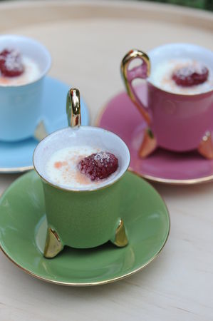 ….Petits pots légers et express aux framboises recettes Mini Charlottes aux framboises et biscuits roses de Reims