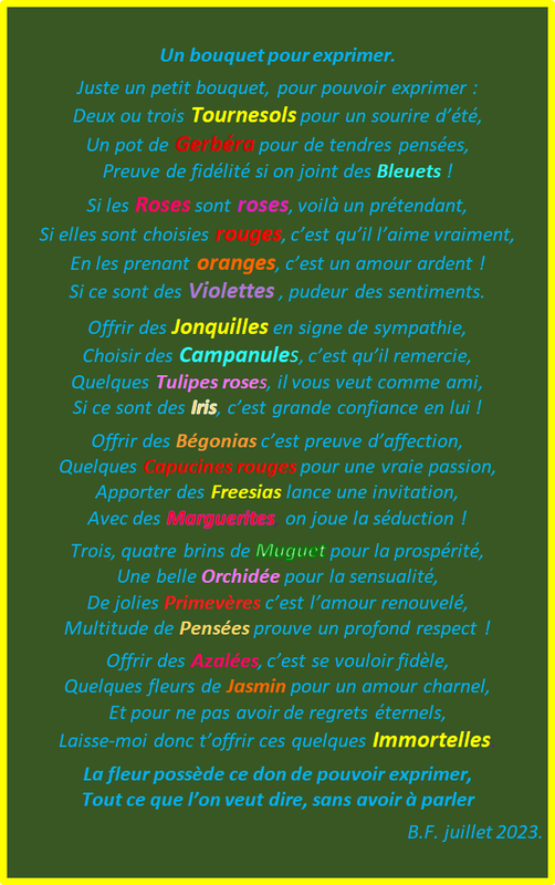 Un bouquet pour exprimer m38