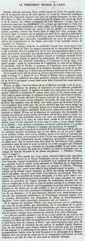 Président Wilson Paris 1918-1