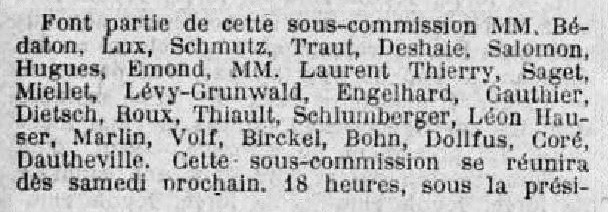 1921 03 08 Monument aux Morts L'Alsace Sous commission