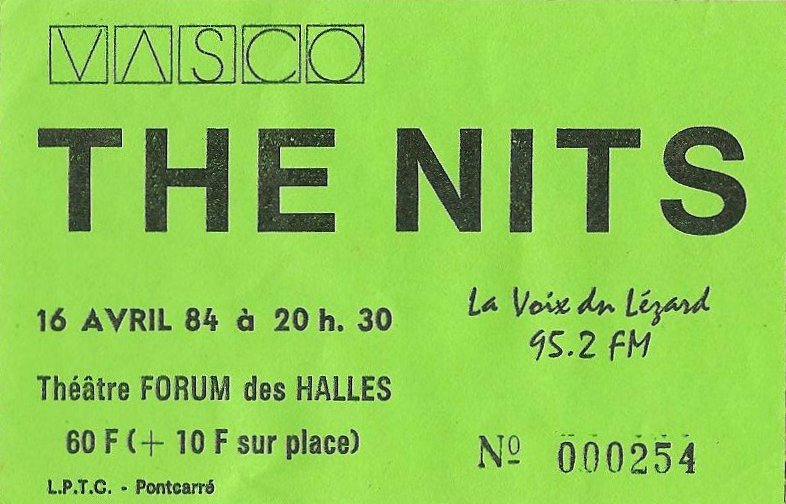 1984 04 Nits Forum des Halles Billet