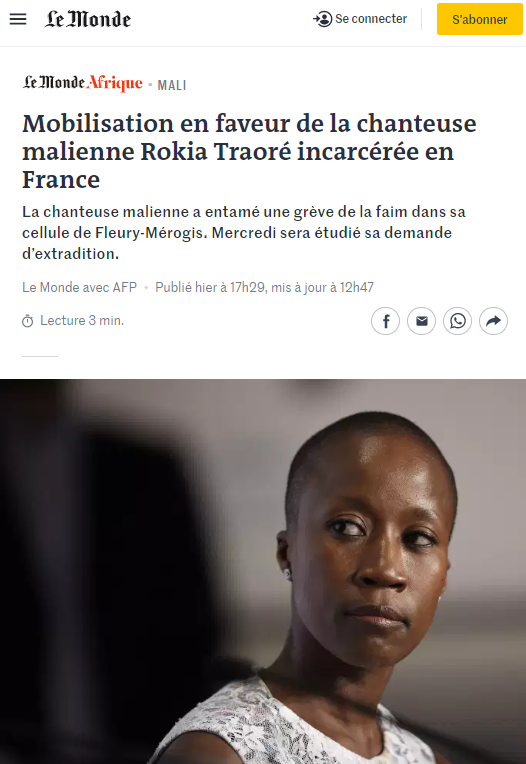 2020-03-15 14_29_30-Mobilisation en faveur de la chanteuse malienne Rokia Traoré incarcérée en Franc