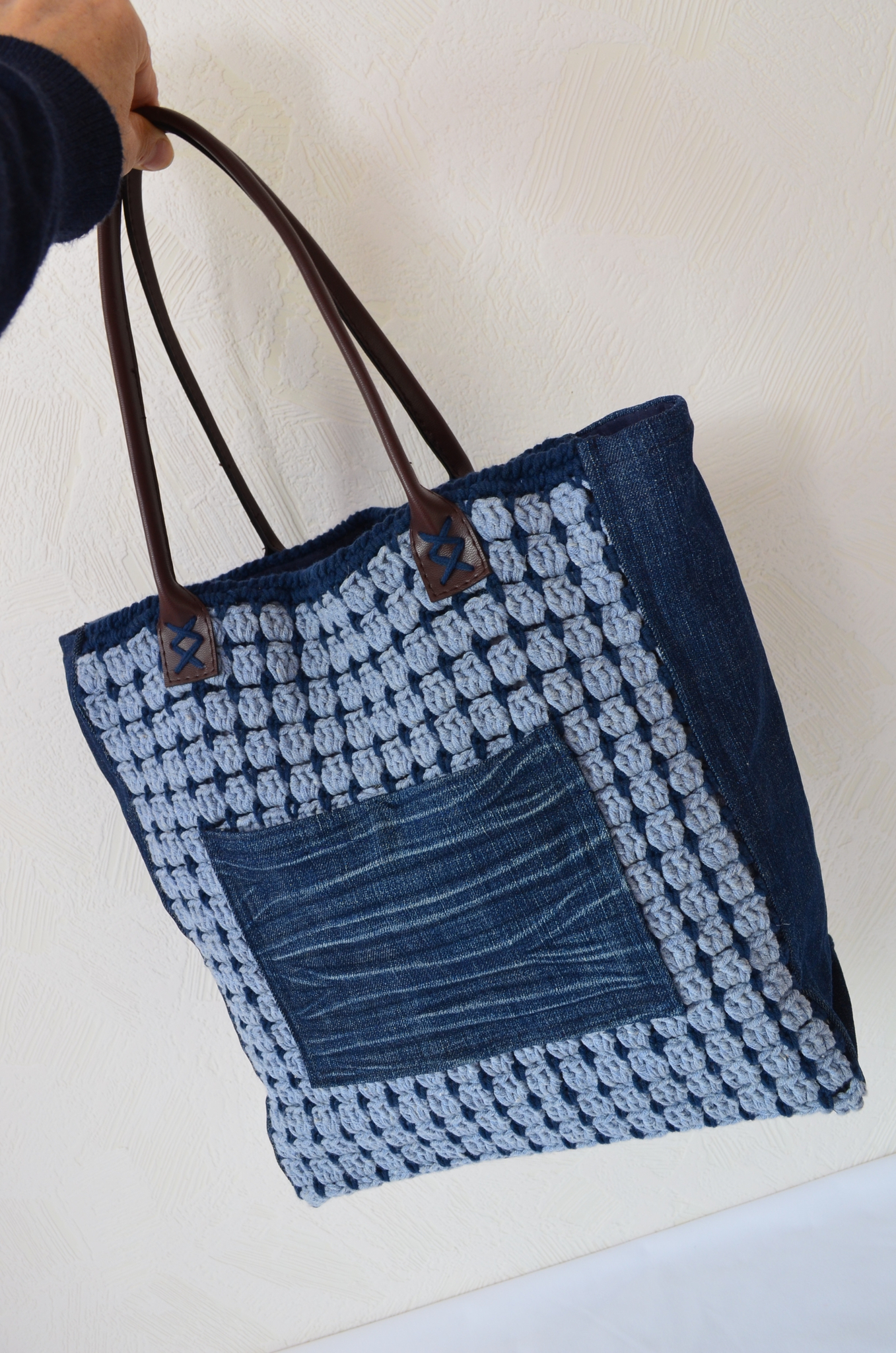 Tote bag crochet et recup '