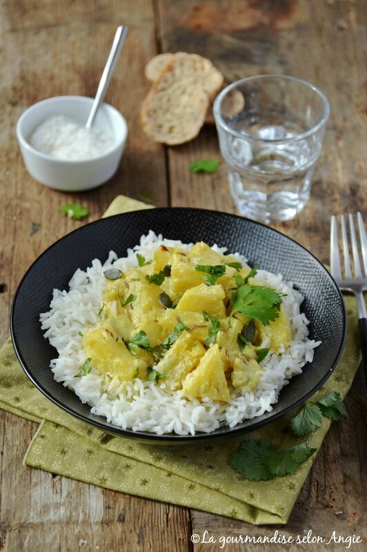 curry d'ananas au lait de coco vegan