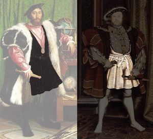 Les saies dans les portraits de Dinteville et Henri VIII