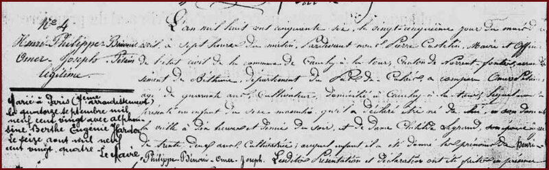 PETAIN Philippe - naissance