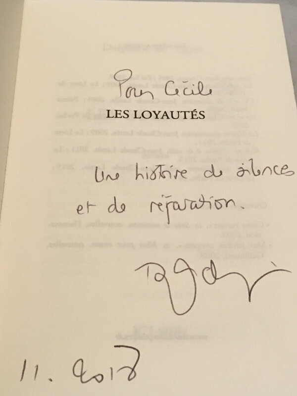 Dédicace Les loyautés