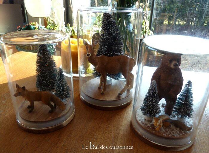 95 Blog Cloche Décoration Sous bois Ecureuil Biche Renard Noël Sapin