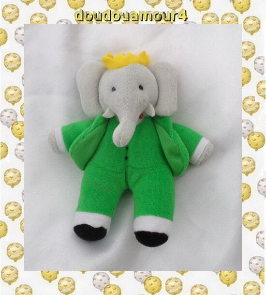 Doudou Peluche Babar l'éléphant Lansay 16 cm