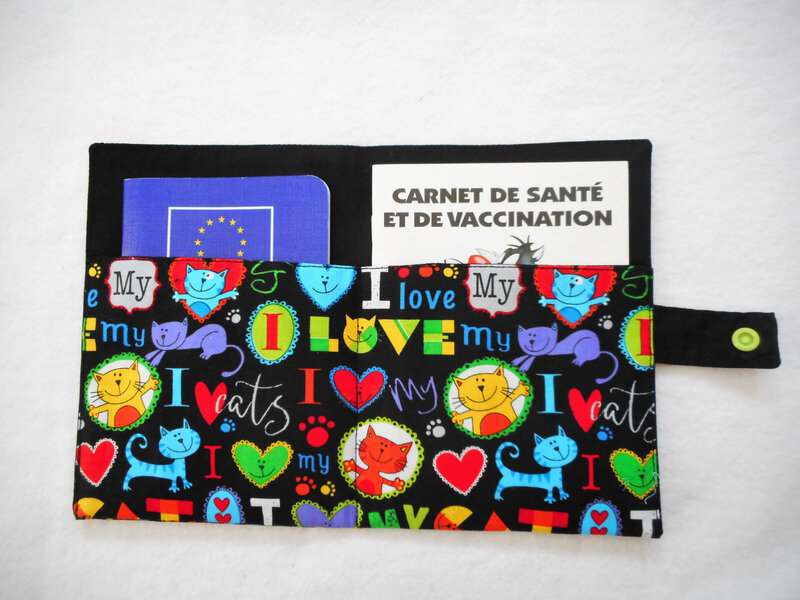 Protège carnet love my cat coloré intérieur