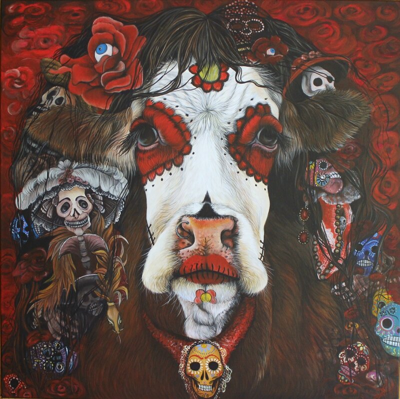 Vaca del Dias de Los Muertos (80x80)