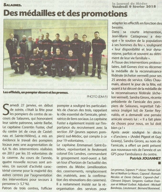 2018 02 09 JDM Salaunes Des médailles et des promotions