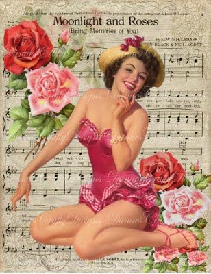 dcd PU32 PIN UP 10 on VINTAGE SHEET MUSIC _ POST SCRIPT and ROSES ROMANTIC Background 1 DanaesCraftyDesigns 8_50x11 watermark