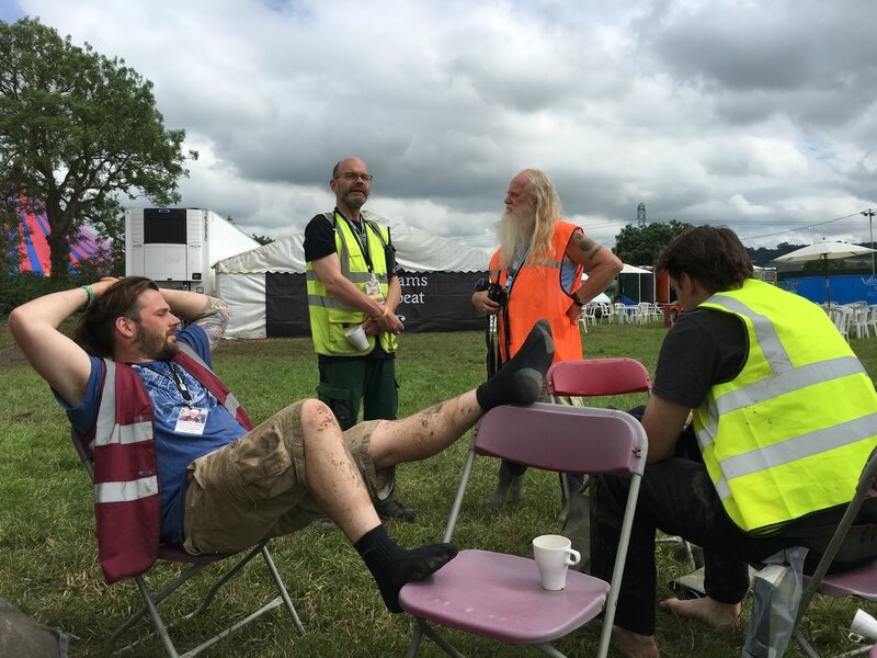 Jonathan Badger Jim Fox Glastonbury 2016 John Peel Stage site crew