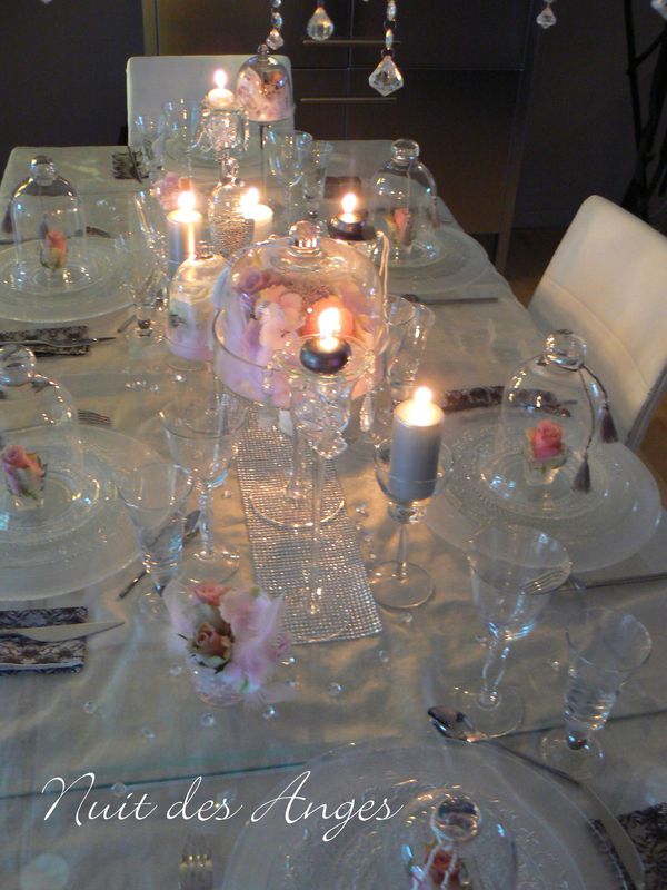 Nuit des anges décoratrice de mariage décoration de table rose et gris 015