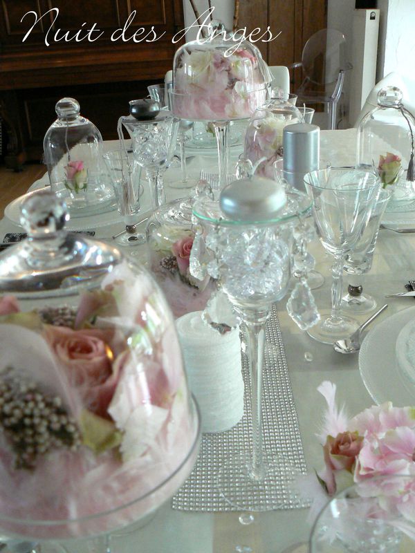 Nuit des anges décoratrice de mariage décoration de table rose et gris 009