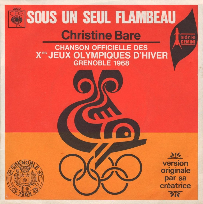 Vinyle JO 1968 Grenoble Hymne Christine Bare R