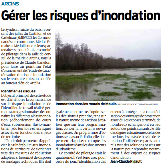 2019 10 02 SO Arcins Gérer les riques d'inondation