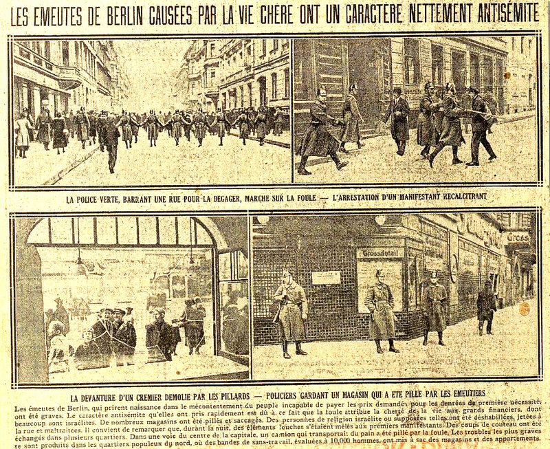 11 nov excelsior 1923 émeutes antisémites en Allemagne
