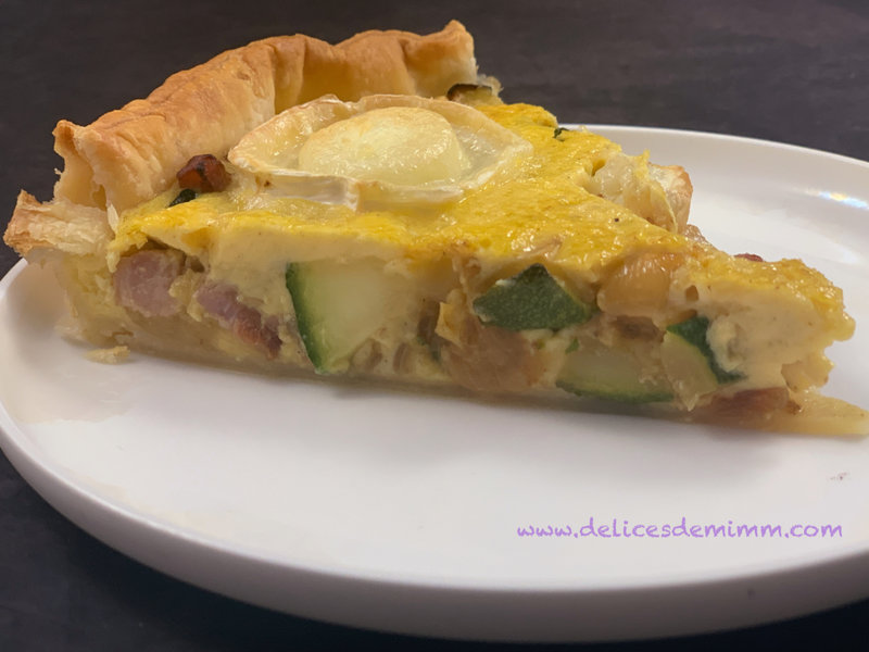 Quiche aux courgettes, aux lardons et au chèvre 2