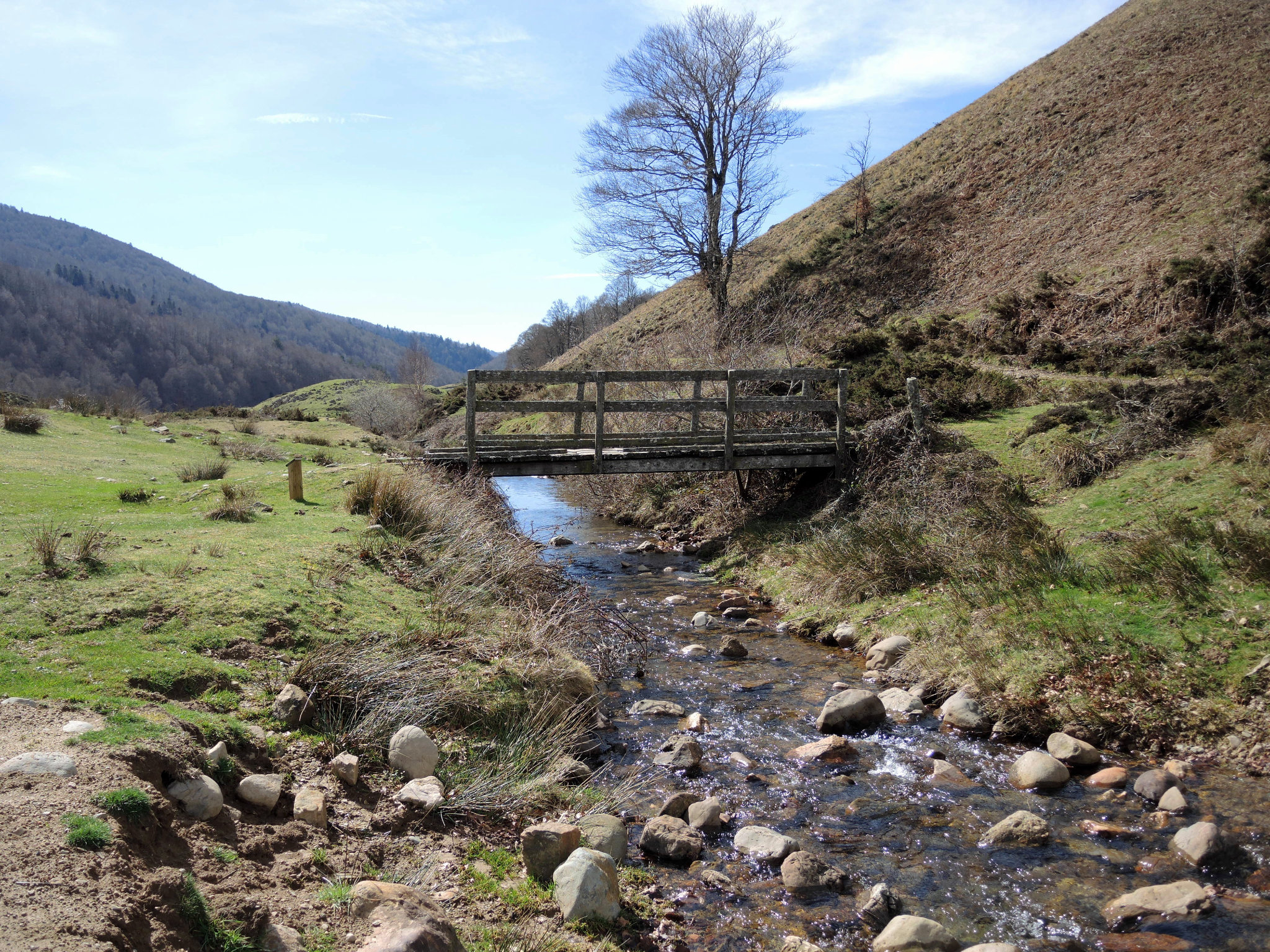 Iraty, sentier d'interprétation, pont et Iratiko erreka