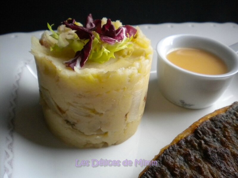 Filet de bar, beurre blanc et purée aux chicons 5