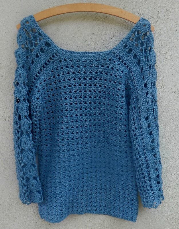 pull coton crochet jean