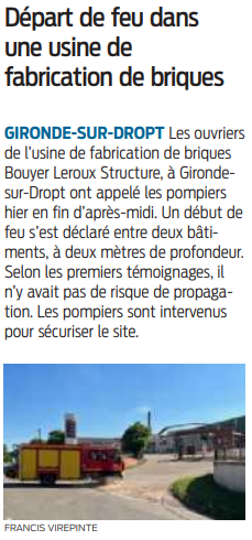 2022 05 28 SO Départ de feu dans une usine de fabrication de briques