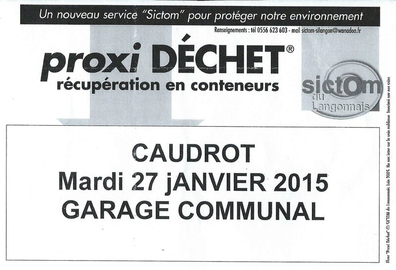 Proxi déchet CAUDROT 27 janvier 2015