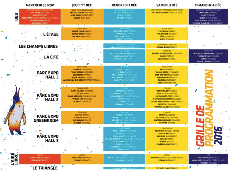 festival Rencontres Trans Musicales Rennes 2016 programmation line-up salle