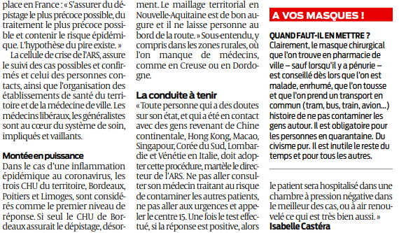 2020 02 27 SO La région a anticipé l'épidémie 2