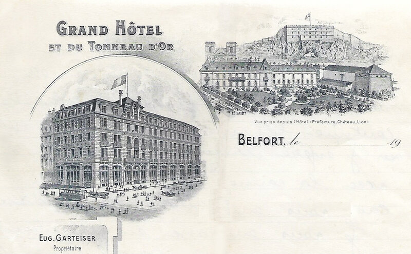 Papier en-tête Grand Hôtel Tonneau d'Or