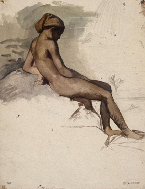 3: 1840, Théodore Chassériau - Jeune pêcheur napolitain, assis sur un rocher