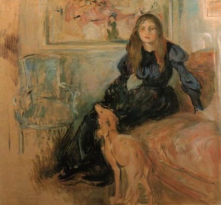 berthe-morisot- Julie etsa levrette 1893