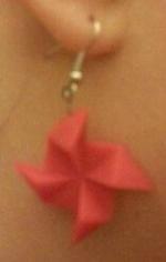 boucles d oreilles - origami rouge