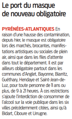 2021 07 27 SO Le port du masque de nouveau obligatoire