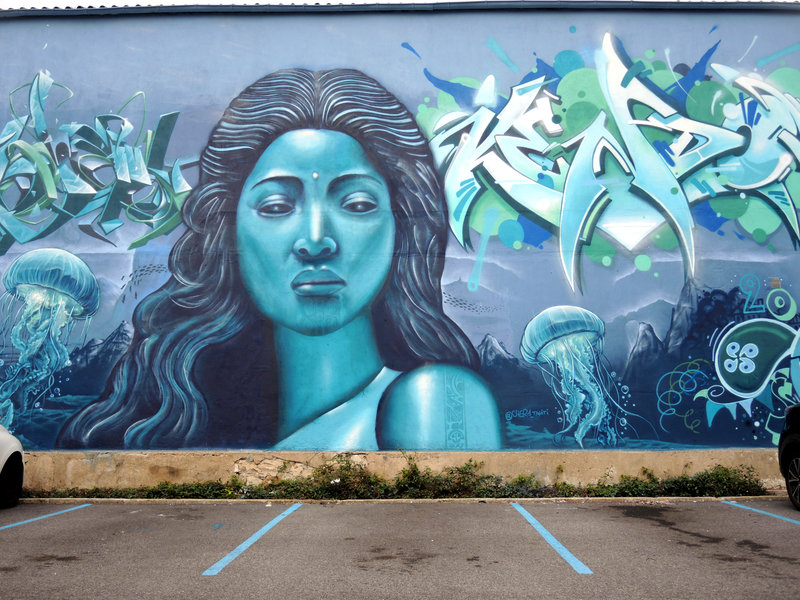 Bayonne, Festival Points de vue 2023, fresque, avenue Dubrocq, détails