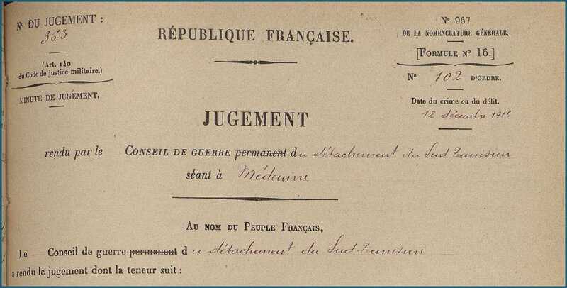 LACHERADE Silvain Jules - Jugement
