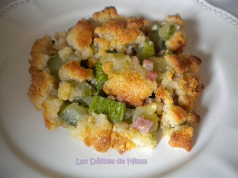 Crumble de courgettes aux lardons et au parmesan 3