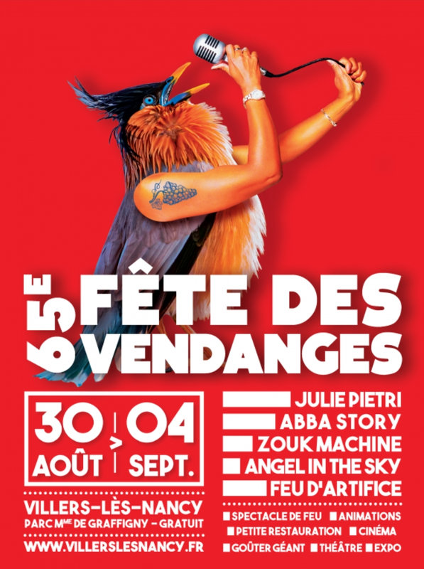 Affiche de l'événement de la 65ème de la Fête des Vendanges à Villers en 2022