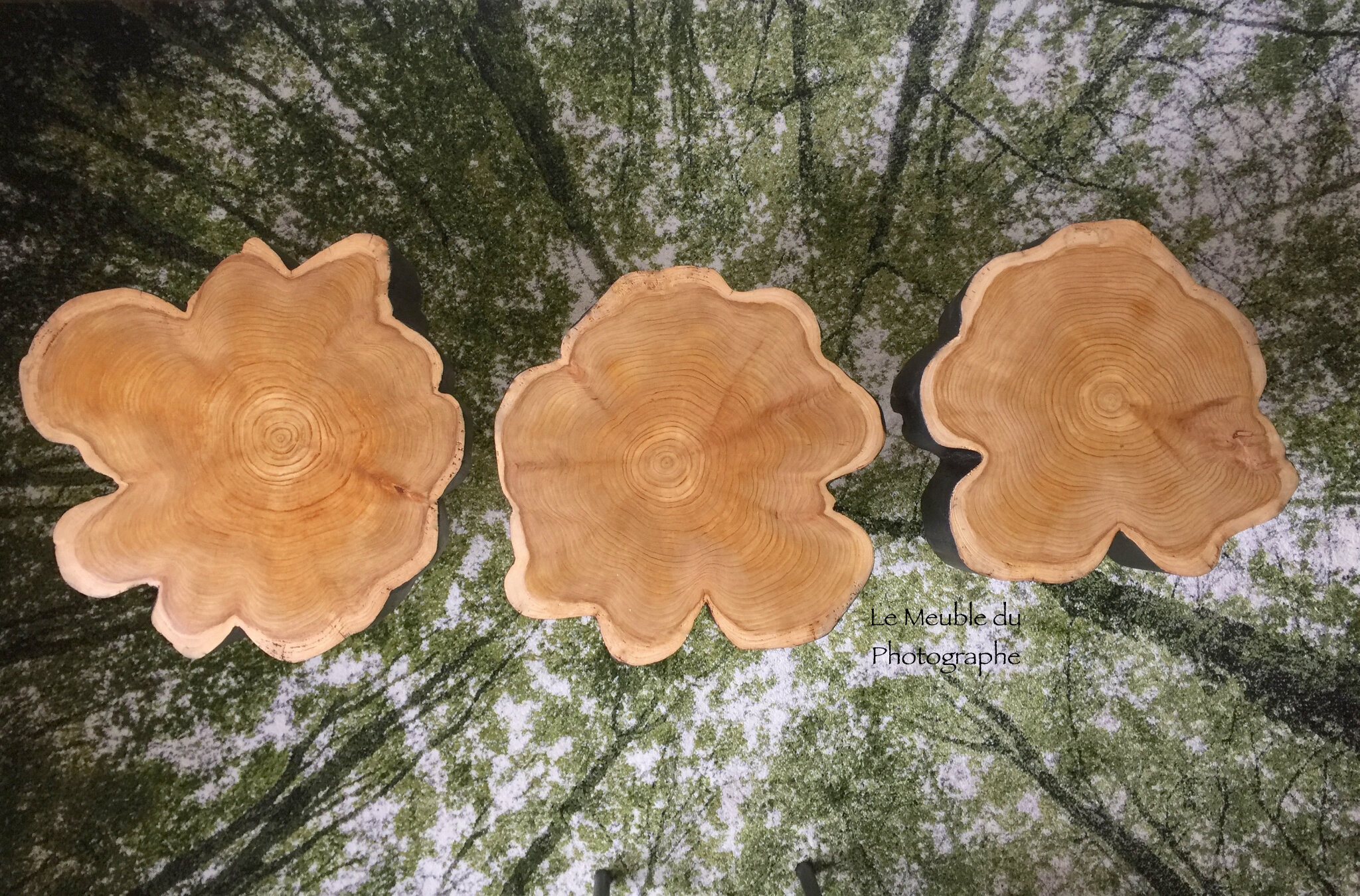 tables rondins forme fleurs