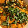 Curry de Patate Douce -Épinards - Pois Chiches