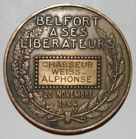 5 Médaille Belfort 1944 Verso RR