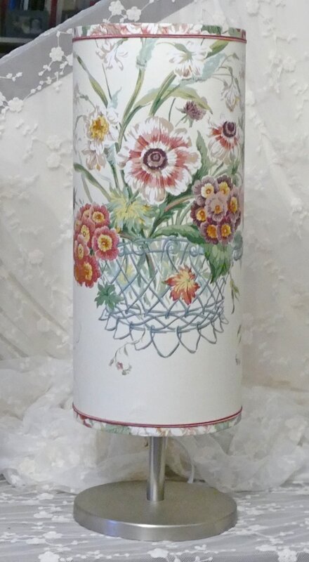 Abat-jour cylindrique bouquet