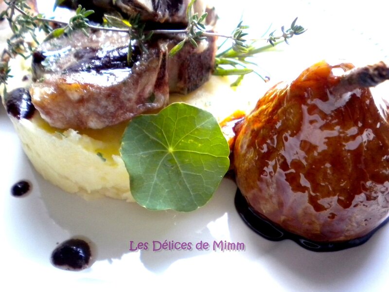 Côtes d’agneau au Sorcières, purée de panais et poires caramélisées au romarin 3
