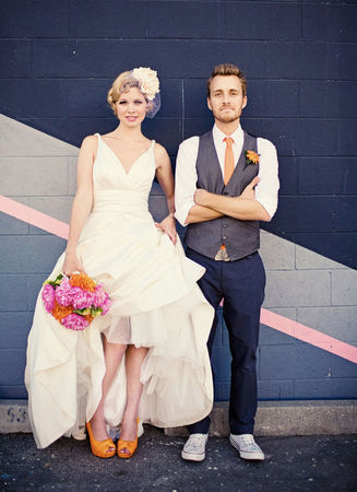 Chaussures orange mariage hotsell
